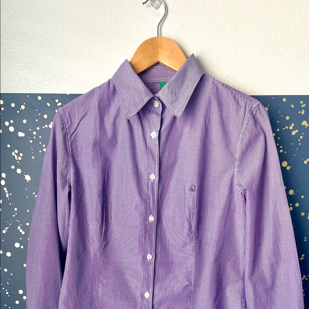 United Colors of Benetton Purple Striped Shirt